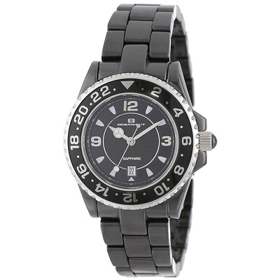 Pre-owned Oceanaut Womens Ceramic Black Dial Watch - Cn1c2601