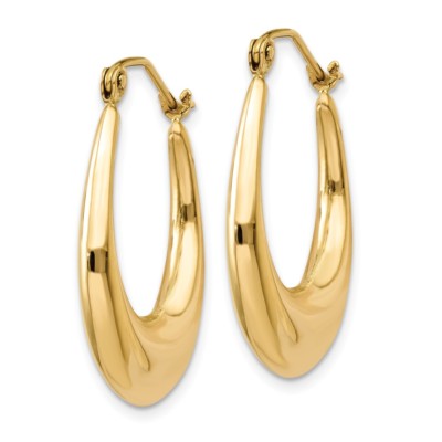 Pre-owned Superdealsforeverything Real 14kt Yellow Gold Polished Hoop Earrings