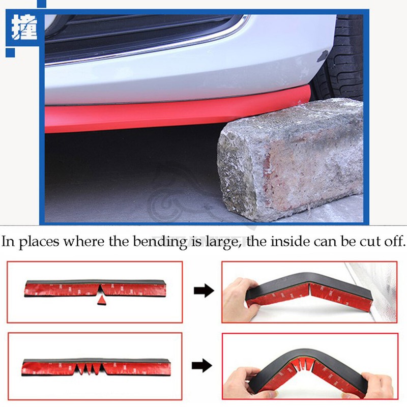 2.5M Car Front Bumper Lip Splitter Body Spoiler Chin Skirt Universal Black