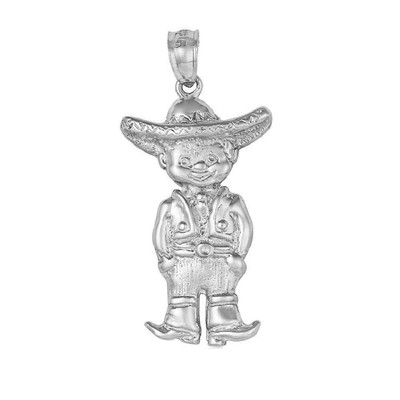 Sterling Silver Flamenco Dancer Pendant / Charm, Italian Box Chain