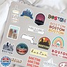 Gxizlba 50 PCS Boston Stickers Pack Kids Teens Adults Party Supply US State Aesthetic Boston Vinyl Waterproof Decals for Water Bottle Laptops Skateboard Scrapbook Bumper Sticker