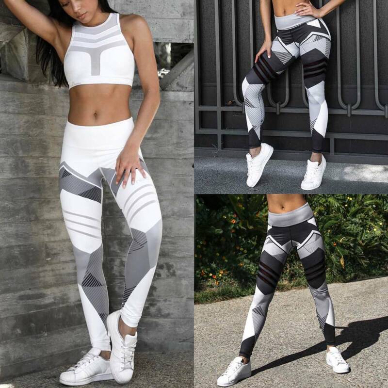 Damen Sport Leggings Stretch Yoga Hose Laufhosen Fitness Gym Workout Leggins M