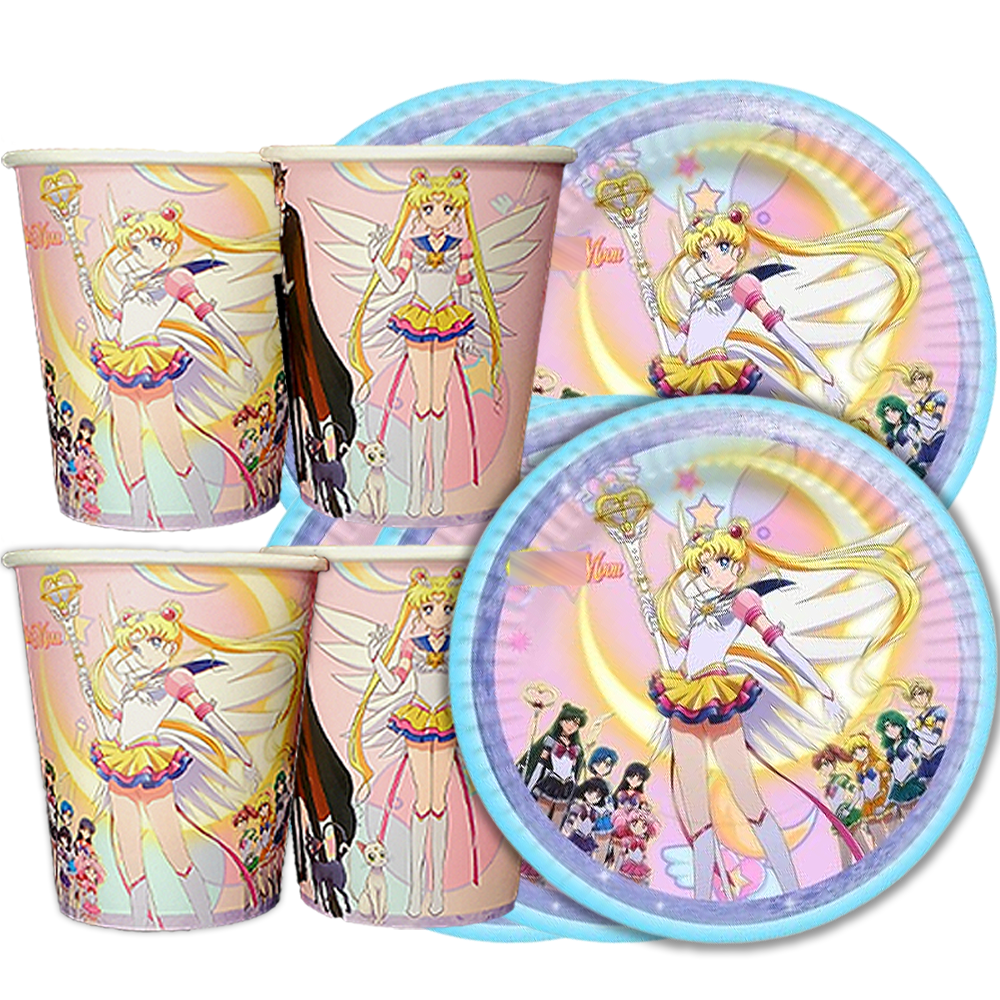 ANIME SAILOR MOON cupcake toppers Birthday Party Decoration Supplies cake plate