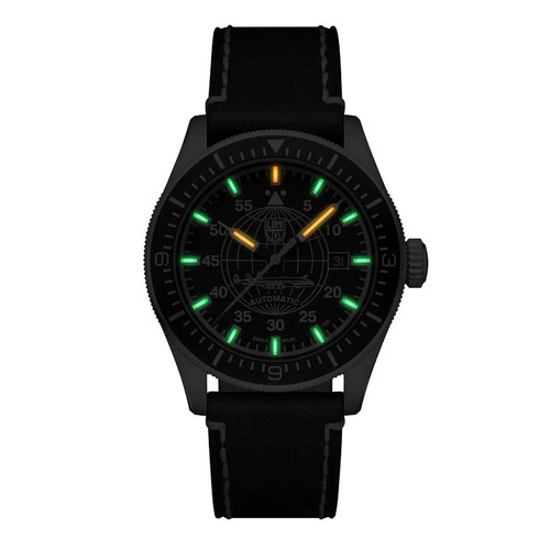 Pre-owned Luminox Constellation Automatic Black Dial Leather Band Men's Watch Xa.9601