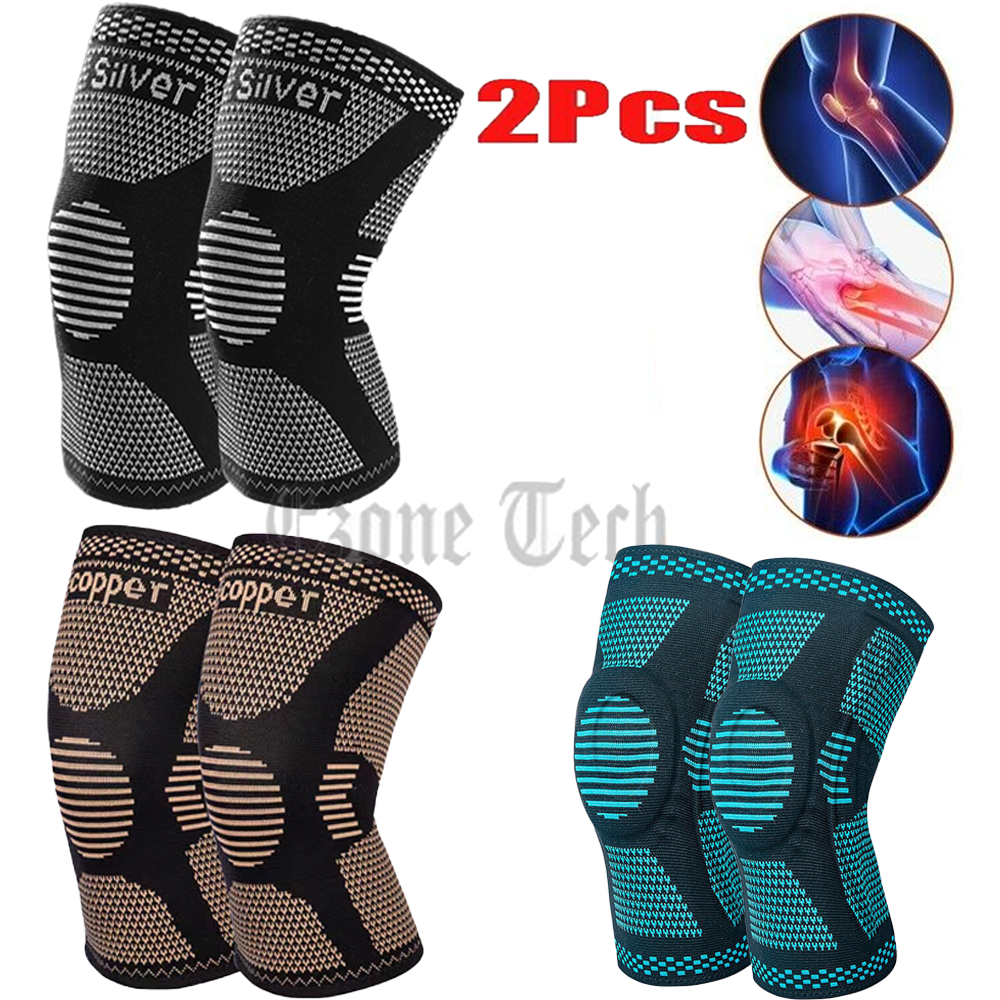 2Pack Copper Knee Braces Compression Sleeves Support for Arthritis Men & Women