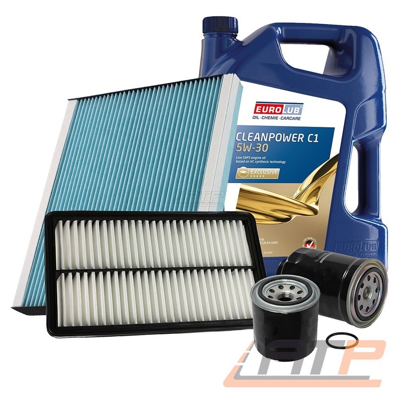 Inspektionspaket Filtersatz Set B+5l Eurolub 5w-30 FÃR Mazda 6 2.0 2.2