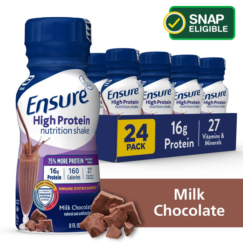 24PK Ensure High Protein Nutritional Shake Drinks,Milk Choco
