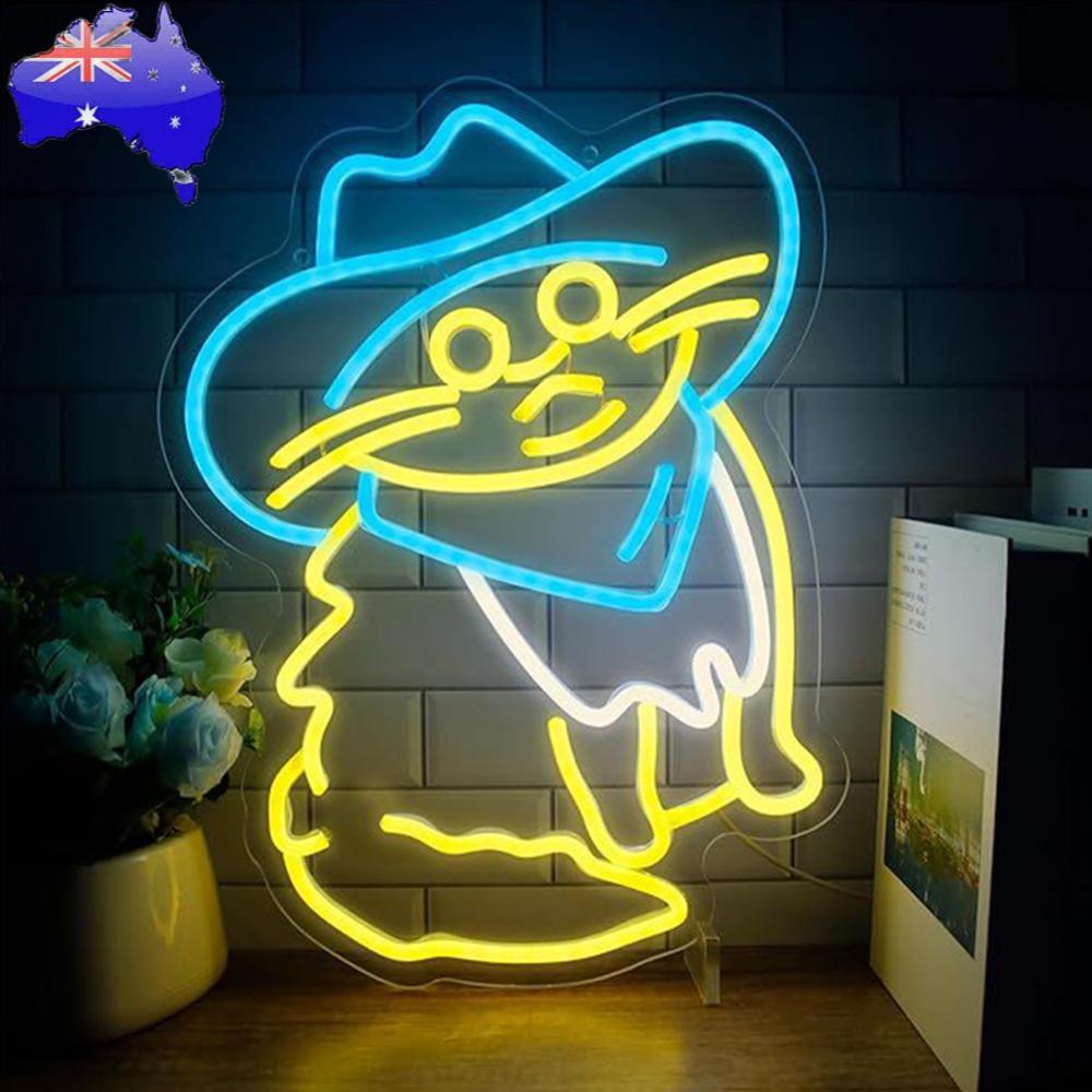 Cowboy Neon Sign Dimmable Light Up Sign for Wall Decor LED Sign for Bedroom Home