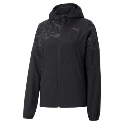 

Puma Performance Woven Full Zip Running Jacket Womens Black Casual Athletic Oute, Черный, Puma Performance Woven Full Zip Running Jacket