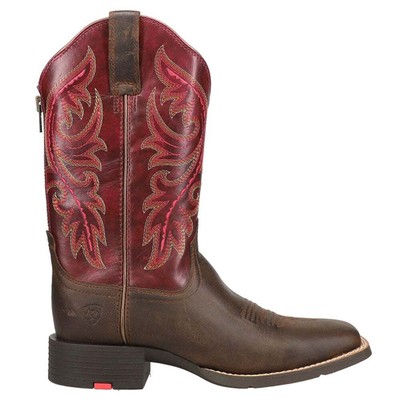 

Женские коричневые повседневные ботинки Ariat Round Up Zippered Square Toe Cowboy 10044433, Коричневый, Ariat Round Up Zippered Square Toe Cowboy