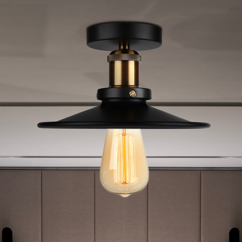 E27 Deckenlampe Hängeleuchte Schwarz Metall Draht Vintage Industrial