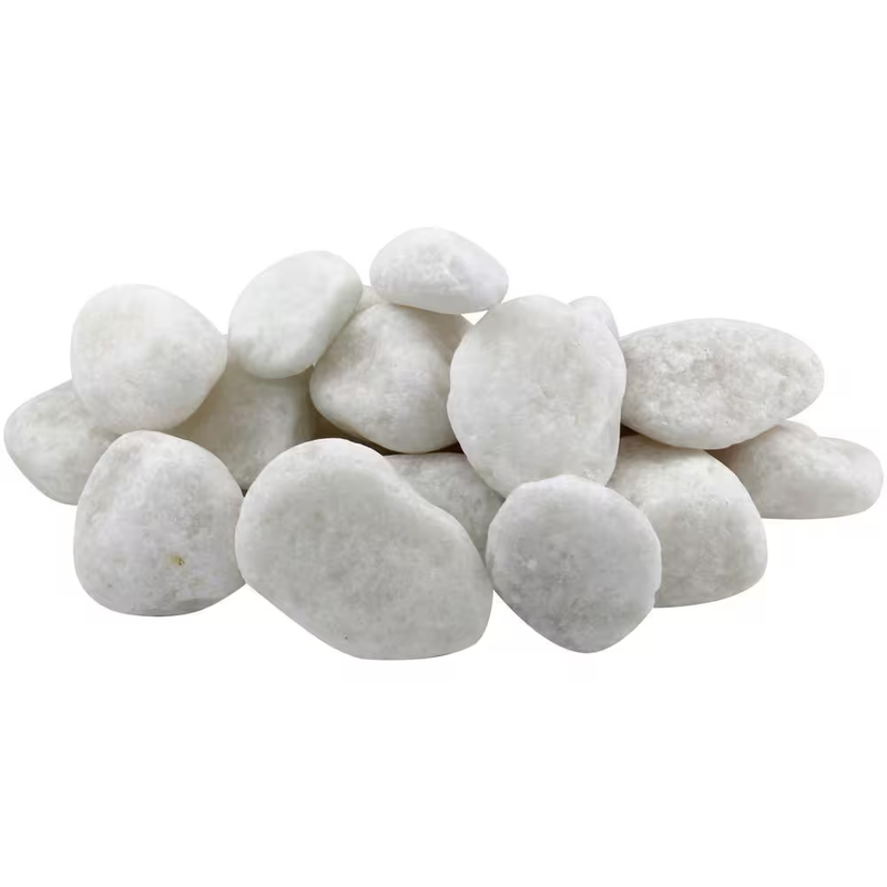 White Garden Pebbles Large 2in 3in Decorative Rock 20lb Bag Landscaping Stone