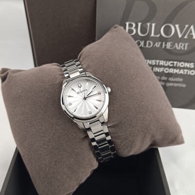 New Bulova Sutton 96P219 Diamond White Dial Quartz Stainless Steel Women's Watch