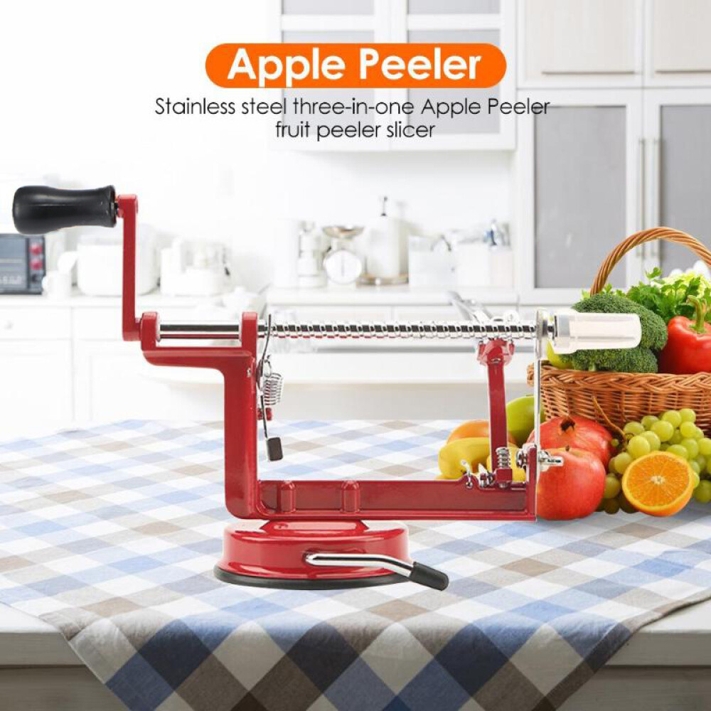 Apfelschälmaschine Apfelschäler Apfel Obst Kartoffel Edelstahl Schälmaschine Rot
