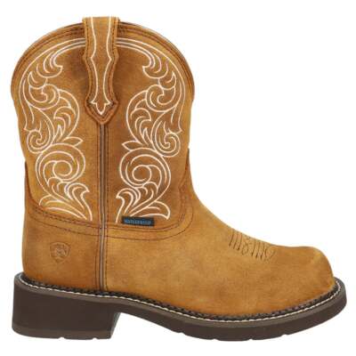 

Ariat Fatbaby Heritage Водонепроницаемые ковбойские женские коричневые повседневные ботинки с круглым носком 10, Коричневый, Ariat Fatbaby Heritage Waterproof Round Toe Cowboy