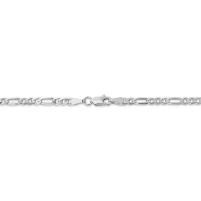 Pre-owned Superdealsforeverything Real 14kt White Gold 3mm Flat Figaro Chain; 16 Inch; Lobster Clasp