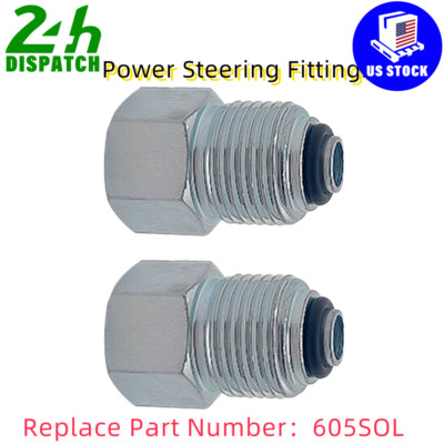 2PCS For GM Power Steering Adapter Fitting Inverted Flare Steering Box O-Ring