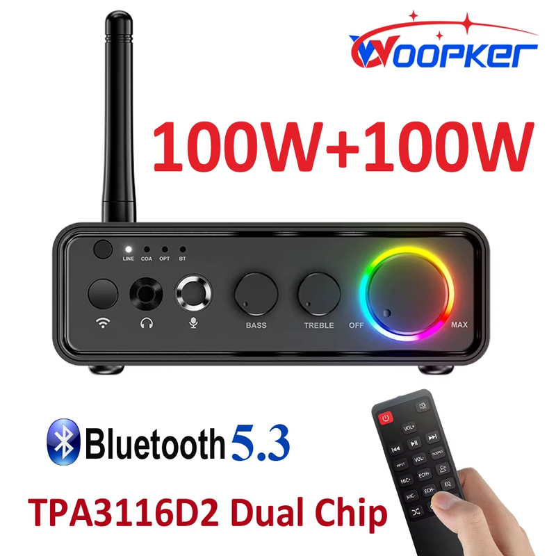 200W Sound Amplifier MT19 BT TPA3116D2 Bluetooth 5.3 Class D Channel 2.0 Hifi Am