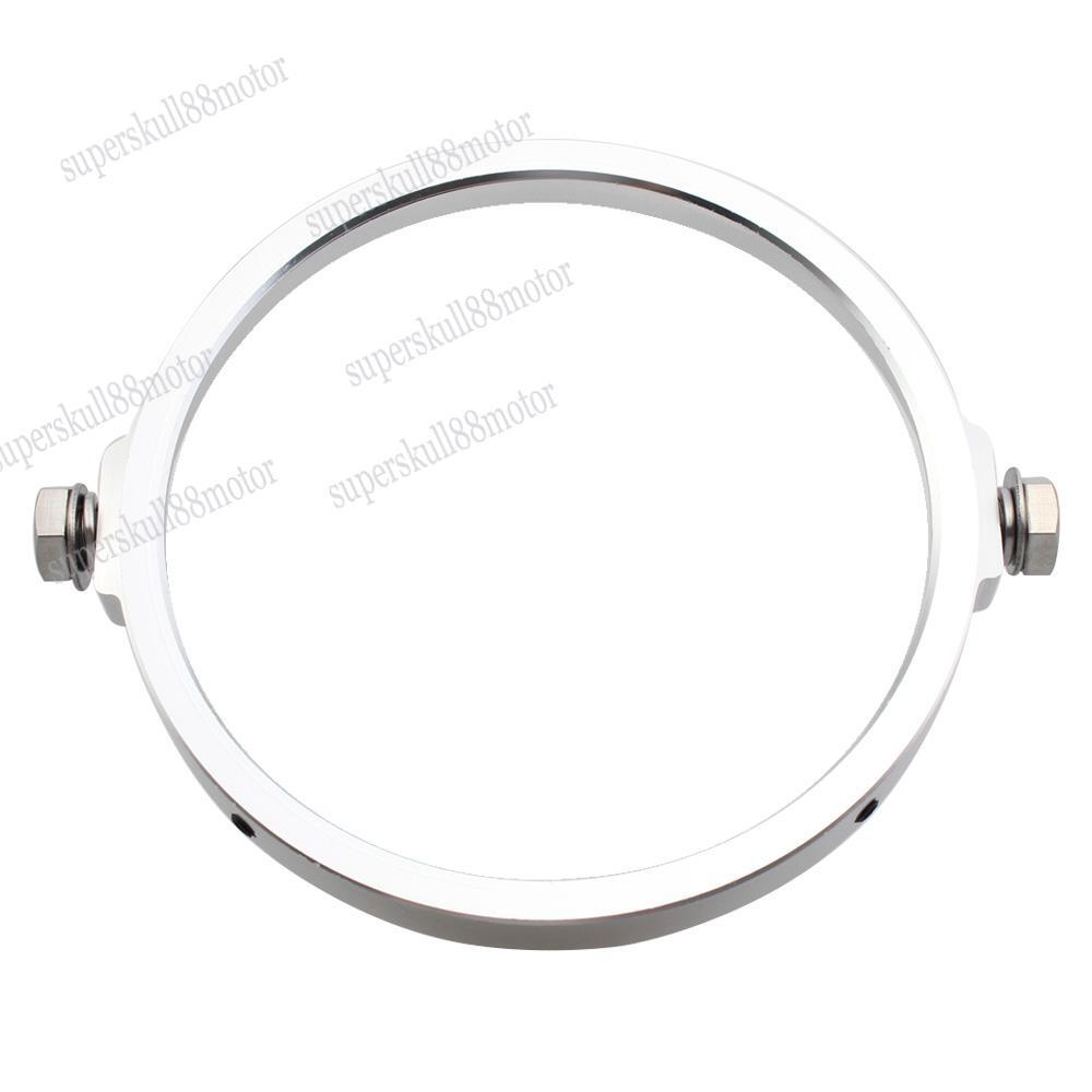 Universal 7" inch Motorcycle Headlight Adapter Install Bracket Mount Trim Ring