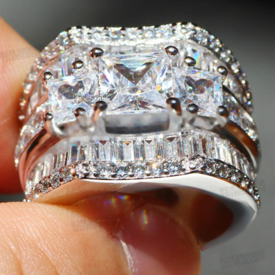 Yayi jewelry Woman's 925 Silver Filled Zirconia Birthstone Wedding Flower Ring