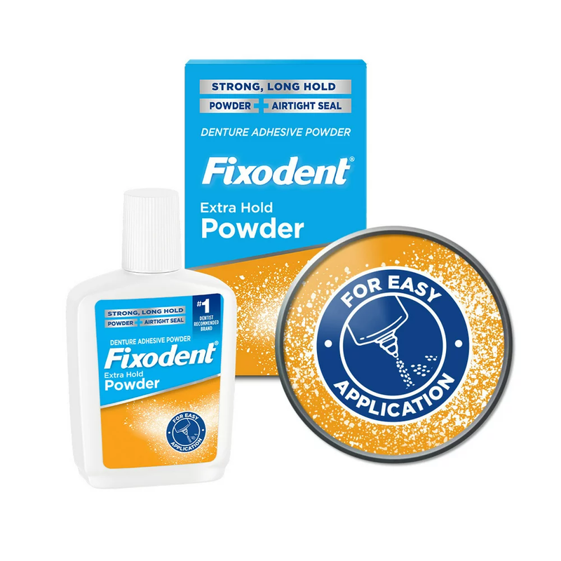 Fixodent Extra Hold Denture Adhesive Powder, 2.7 Oz Free & Fast Shipping