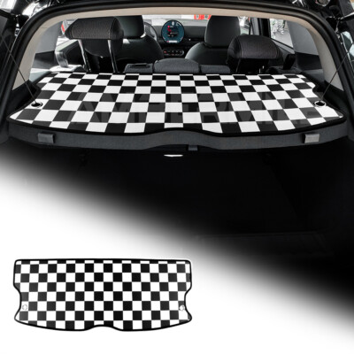 For Mini Aceman J05 2024-2025 Car Rear Trunk Cargo Cover Pad Checkered Leather