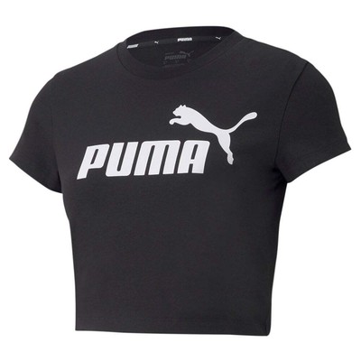 

Puma Ess Slim Logo Футболка с круглым вырезом и короткими рукавами Женские повседневные топы размера  58, Черный