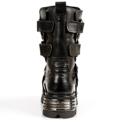 NEW ROCK ROCK BOOTS UNISEX PUNK GOTHIC STIEFEL - STYLE 575 S1 SCHWARZ