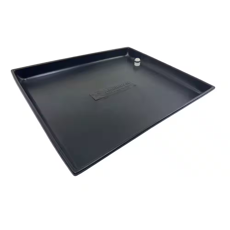 HVAC Condensate Drain Pan Plastic 33x28 Heavy Duty Undrilled with PVC Adapter