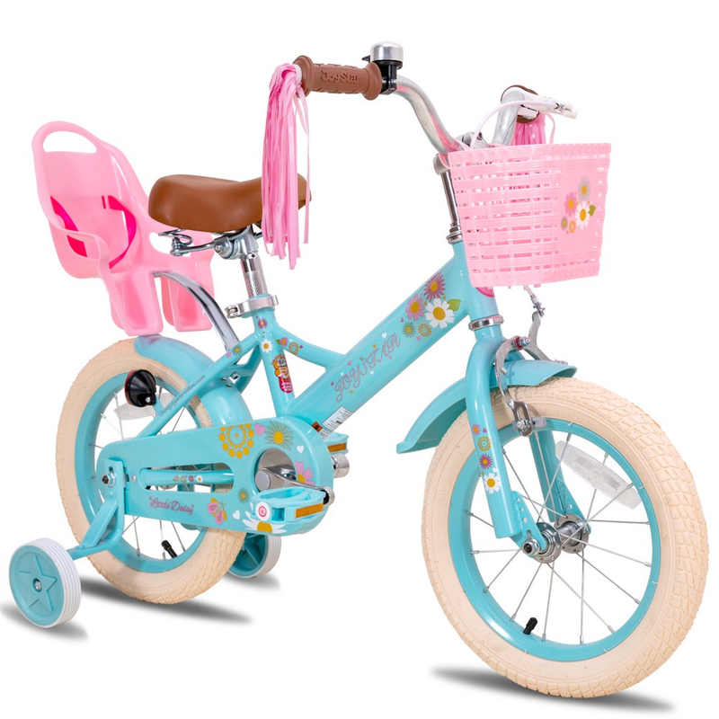 14 Inch Kids Bike Girls w/Handbrake Children Princess Bike wTraining Wheels