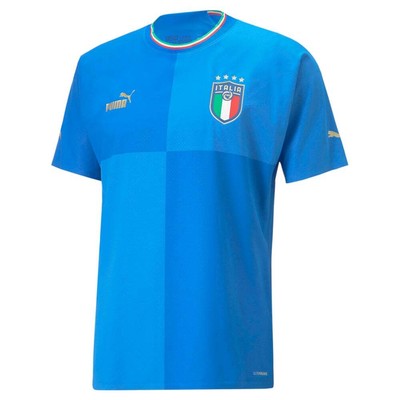 

Мужская футбольная майка Puma Italy Home 2223 с круглым вырезом и короткими рукавами, размер  765670, Синий, Puma Italy Home 2223 Crew Neck Short Sleeve Soccer Jersey