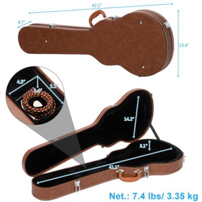 Glarry Wood Microgroove Hardware Glarry Hard-Shell Electric Guitar Hard Case