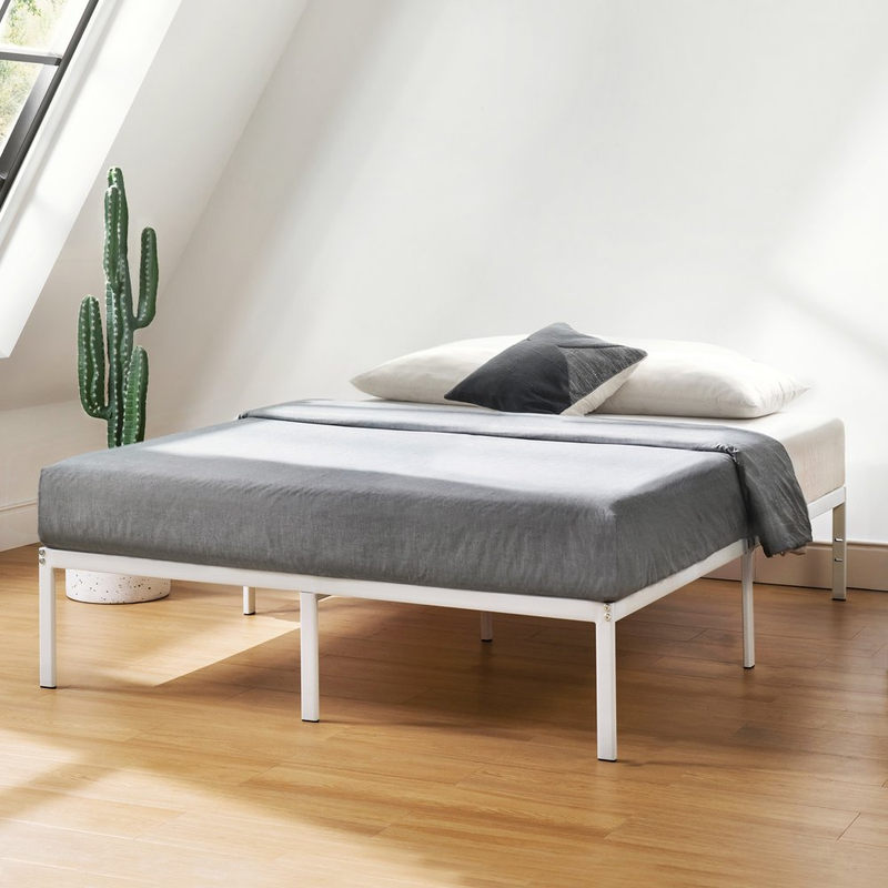 18 in Metal Platform Bed Frame Under Bed Storage Twin Cali King Queen Full