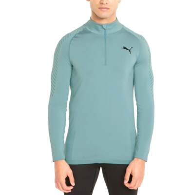 

Puma Train Formknit Бесшовный пуловер на молнии Толстовка Мужские синие пальто Куртки Ou, Синий, Puma Train Formknit Seamless Zip Pullover Sweatshirt