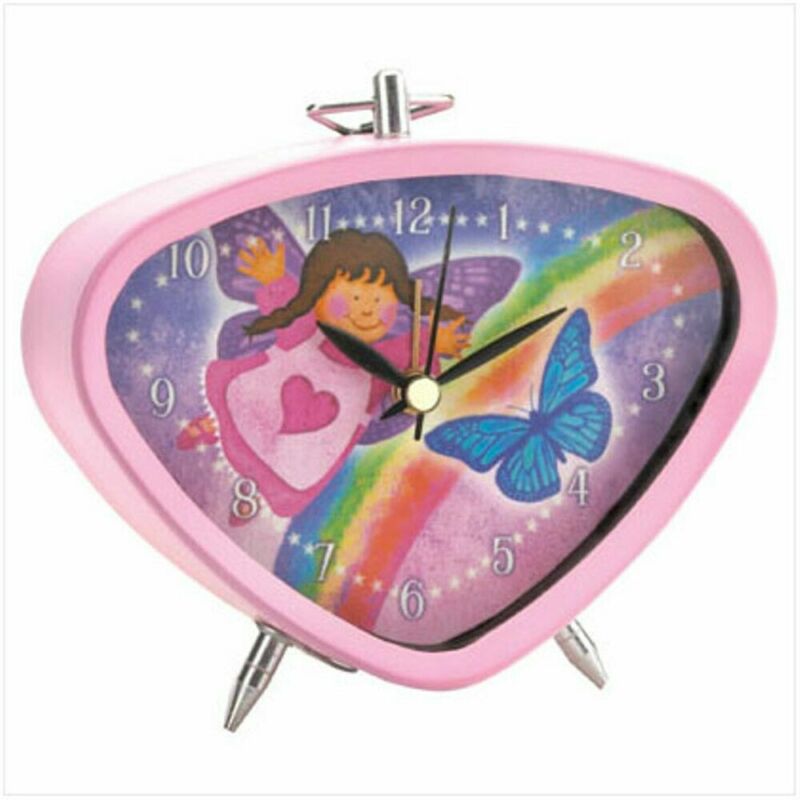 Girls First Alarm Clock | Kids Pink Angel Alarm Clock