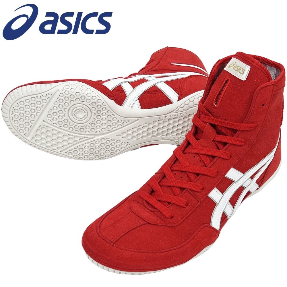 Pre-owned Asics Wrestling Shoes 2023 1083a001 Ex-eo Twr900 Red X White X Silver Oki10