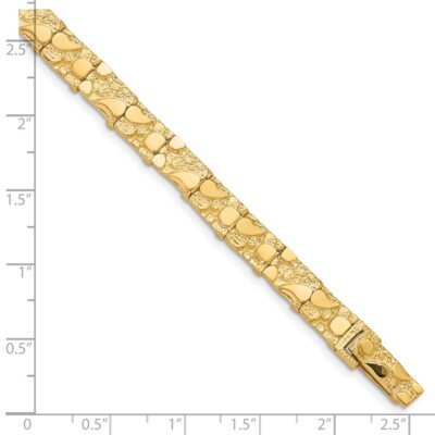 Pre-owned Superdealsforeverything Real 10kt Yellow Gold 7.0mm Nugget Chain Bracelet; 8 Inch