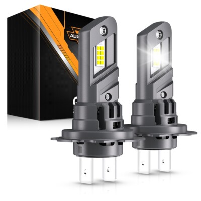 AUXBEAM H7 Canbus LED Headlight Bulb Kit High Low Beam Super Bright 6500K 70W 2x