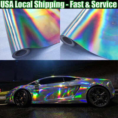 Whole Car Wrap 50FT x 5FT Silver Glossy Laser Chrome