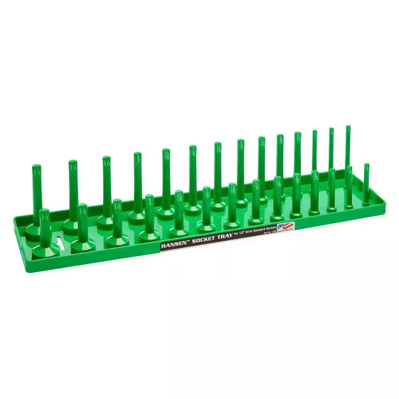 1/2 In. Drive Standard 2-Row Socket Holder in Green