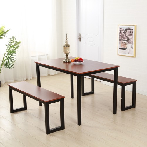 Modern Dining Room Set Table And Chairs 2pcs Benches Kitchen Room