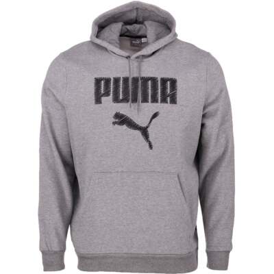 

Puma Faux Embroidered Pullover Hoodie Mens Size  Повседневная верхняя одежда 84578402, Grey