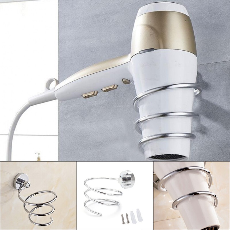 GEEKHOM Fönhalter Wandhalterung - Edelstahl Haartrockner Halterung Schwarz