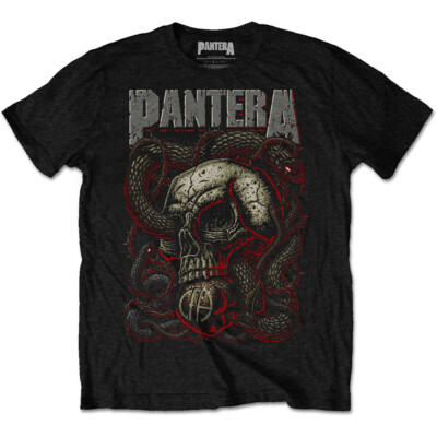 Pantera 'Serpent Skull' (Noir) T-Shirt - NOUVEAU ET OFFICIEL!