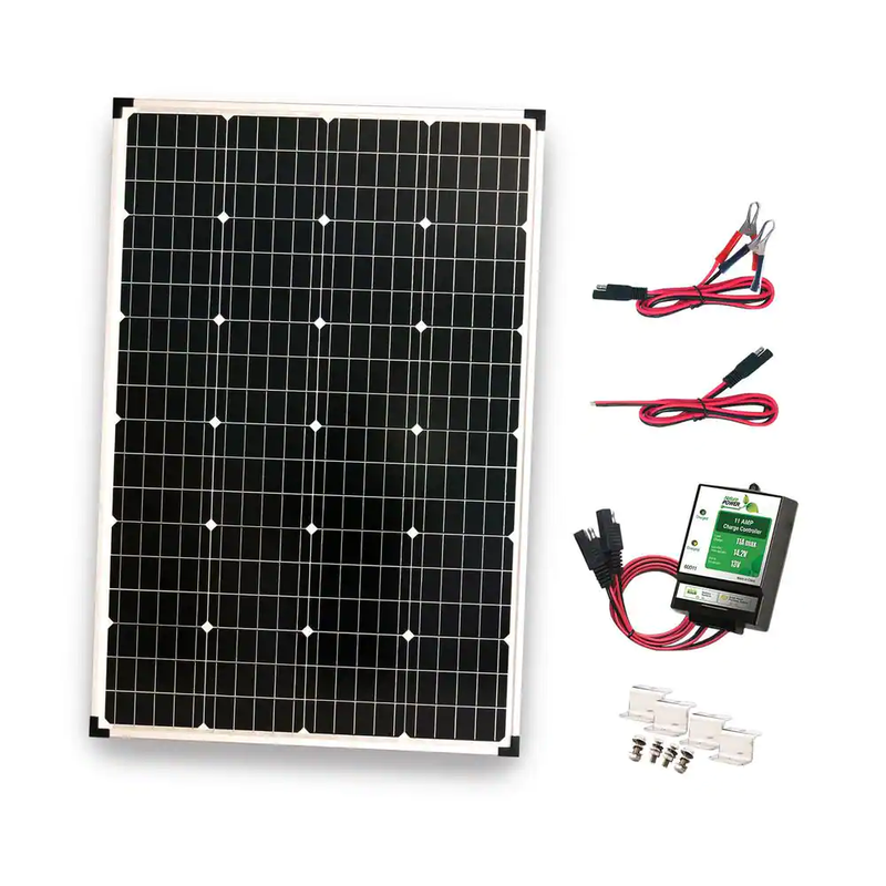 110-Watt Polycrystalline Solar Panel with 11Amp Charge Controller Aluminum Frame