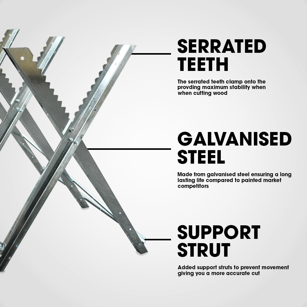 Saw Horse Log Holder Heavy Duty Chainsaw Metal RocwooD Sawing Serrated