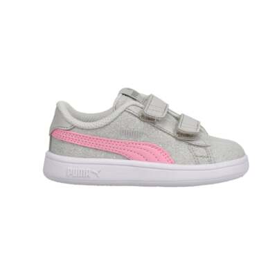 Puma Smash V2 Glitz Glam Slip On Toddler Girls Серые кроссовки Повседневная обувь 36738