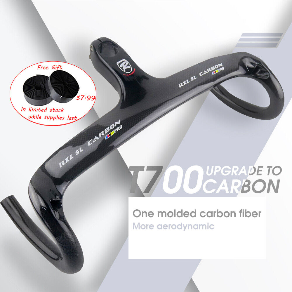 Road Bike Carbon Handlebar Stem Integrated 28.6 Carbon Aero 
