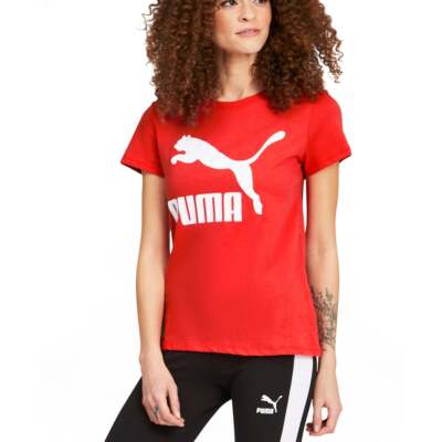 

Футболка Puma Classics Logo Crew Neck Женская красная повседневная 531865-23, Красный