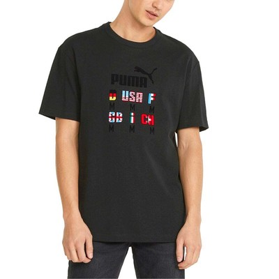 

Puma The Neverworn Graphic Crew Neck Футболка с коротким рукавом мужская черная спортивная Ca, Черный, Puma The Neverworn Graphic Crew Neck Short Sleeve T-Shirt